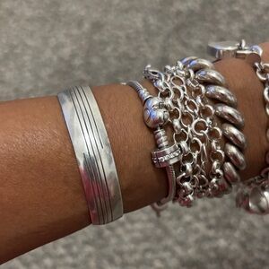 W Carviso Jr sterling silver cuff bracelet vintage high end jewelry collectible